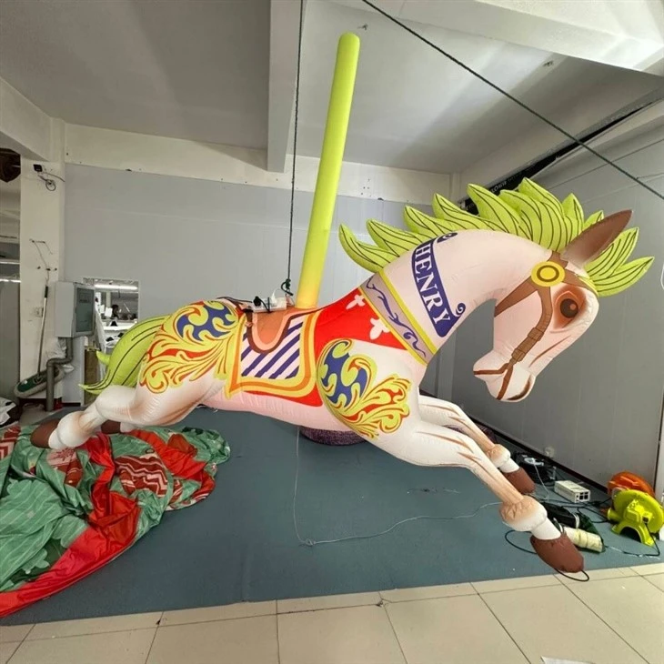 Colorful Carousel Style Inflatable Horse Mascot factory